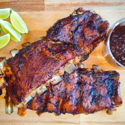 Carne para hacer tacos de costilla de cerdo bbq